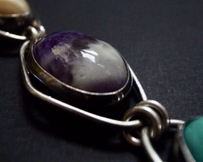 Dansk Guldsmede-Handvaerk, multi hardstone set silver bracelet, Denmark, circa 1968 (Ref S+937) SOLD - Image 4