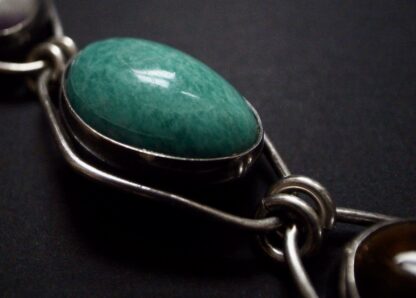Dansk Guldsmede-Handvaerk, multi hardstone set silver bracelet, Denmark, circa 1968 (Ref S+937) SOLD - Image 5