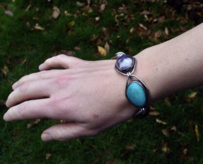 Dansk Guldsmede-Handvaerk, multi hardstone set silver bracelet, Denmark, circa 1968 (Ref S+937) SOLD - Image 11