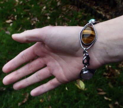 Dansk Guldsmede-Handvaerk, multi hardstone set silver bracelet, Denmark, circa 1968 (Ref S+937) SOLD - Image 12