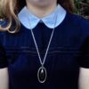 Sidney Beddall, tiger eye set silver modernist pendant on a chain, Sheffield 1975 (Ref S+933) SOLD - Image 7