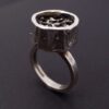 Candra Aktiebolag Atelje (attributed), cast silver ring, Sweden, 1970 London import mark (Ref S+936) - Image 3