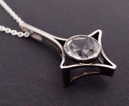 Kultaseppa Salovaara, rock crystal set silver pendant on a chain, Finland, circa 1975 (Ref S+945) SOLD - Image 2