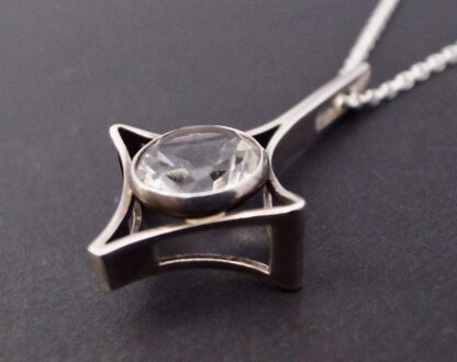 Kultaseppa Salovaara, rock crystal set silver pendant on a chain, Finland, circa 1975 (Ref S+945) SOLD - Image 3