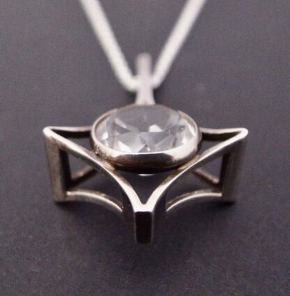 Kultaseppa Salovaara, rock crystal set silver pendant on a chain, Finland, circa 1975 (Ref S+945) SOLD - Image 4
