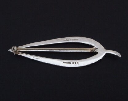Just Andersen, silver stylised leaf brooch, Denmark, 1970 London import marks (Ref S+950) SOLD - Image 4