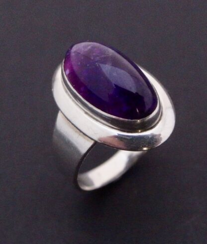 Niels Erik From, amethyst set silver ring, Denmark, circa 1970 (Ref S+951HH)