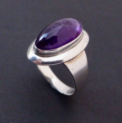Niels Erik From, amethyst set silver ring, Denmark, circa 1970 (Ref S+951HH) - Image 5