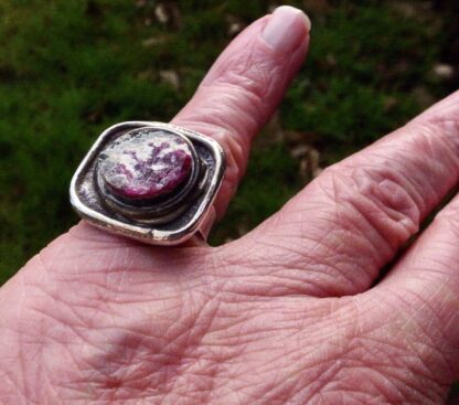 Joachim for Guldsmed J Klintz AB, ruby rough set silver ring, Sweden, 1974 (Ref S+957) SOLD - Image 6