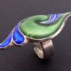 Synnøve Korssjøen for David-Andersen, enamel and silver ring, Norway, circa 1980 (Ref S+963) - Image 2