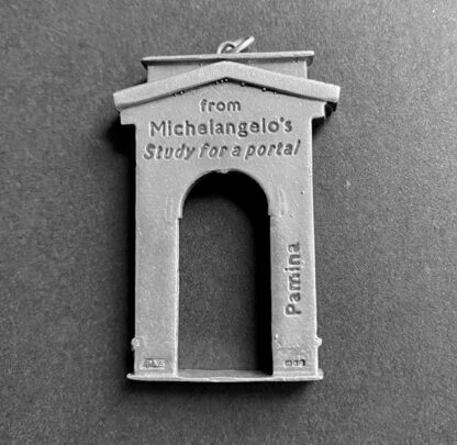Pamina of London, silver architectural pendant after the preliminary Porta Pia sketch by Michelangelo, London, 1994 (Ref S+972) SOLD - Image 2