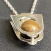 Kultaseppa Salovaara, kinetic tiger eye set silver pendant on a chain, Finland, circa 1970 (Ref S+978) SOLD - Image 3