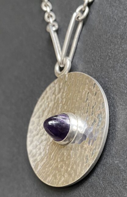 B. Poulsen, amethyst set silver pendant on a chain, Denmark, circa 1970 (Ref S+992) SOLD - Image 4