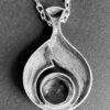 Karl Laine for Sten & Laine, rock crystal set silver pendant on chain, Finland, circa 1970 (Ref S+1000) SOLD - Image 5