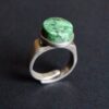 Uni David-Andersen for David-Andersen, green hardstone set silver 'Uni's Lucky Charm' ring, Norway, circa 1965 (Ref S+1014) SOLD