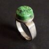 Uni David-Andersen for David-Andersen, green hardstone set silver 'Uni's Lucky Charm' ring, Norway, circa 1965 (Ref S+1014) SOLD - Image 3