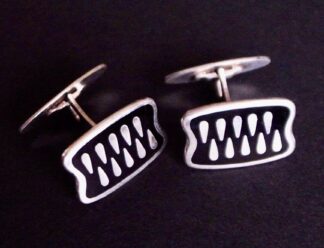 Meka, pair of silver and black enamel cufflinks, Denmark, circa 1965 (Ref S+984) SOLD