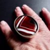 Birte Bøgeholdt Pedersen, large banded agate set silver ring, Denmark, circa 1975 (Ref S+1008) - Image 9