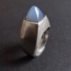 Arne Johansen, blue/grey agate set silver ring, Denmark, circa 1980 (Ref S+997) SOLD