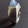Arne Johansen, blue/grey agate set silver ring, Denmark, circa 1980 (Ref S+997) SOLD - Image 3
