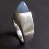 Arne Johansen, blue/grey agate set silver ring, Denmark, circa 1980 (Ref S+997) SOLD - Image 2