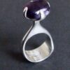 Alan Scharff, rare amethyst set silver ring, Denmark, circa 1988 (Ref 989) SOLD
