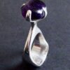Alan Scharff, rare amethyst set silver ring, Denmark, circa 1988 (Ref 989) SOLD - Image 2