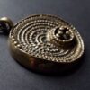 Jorma Laine for Turun Hopea (probably), small version bronze 'Sombrero' pendant on chain, from the Chic series, Finland, circa 1975 (Ref S+1004) - Image 3