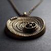 Jorma Laine for Turun Hopea (probably), small version bronze 'Sombrero' pendant on chain, from the Chic series, Finland, circa 1975 (Ref S+1004) - Image 4