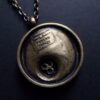 Jorma Laine for Turun Hopea (probably), small version bronze 'Sombrero' pendant on chain, from the Chic series, Finland, circa 1975 (Ref S+1004) - Image 5