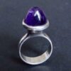 M. P. Christoftersen, amethyst set silver ring, Denmark, circa 1975 (Ref S+1003)