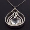 Victor Jansson, rock crystal set 830 standard silver pendant on chain, Sweden, circa 1970 (Ref S+982) SOLD - Image 4