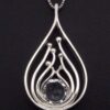 Victor Jansson, rock crystal set 830 standard silver pendant on chain, Sweden, circa 1970 (Ref S+982) SOLD - Image 5