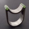 Uwe Moltke, nephrite jade set silver ring, Denmark, circa 1975 (Ref S+1036)