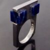 Uwe Moltke, sodalite set silver ring, Denmark, circa 1975 (Ref S+988) SOLD - Image 5