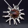 Heathergems Ltd, silver pendant set with treated and dyed heather, on chain, Edinburgh 1977 (Ref S+971) SOLD