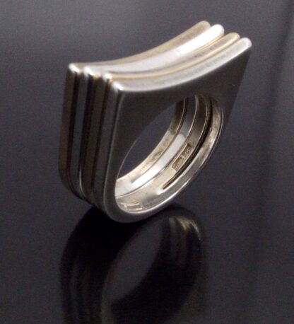 HB (maker untraced), set of four silver and silver gilt stacking rings, country of origin unknown, circa 1990 (Ref S+993) SOLD - Image 3