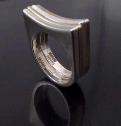 HB (maker untraced), set of four silver and silver gilt stacking rings, country of origin unknown, circa 1990 (Ref S+993) SOLD - Image 4