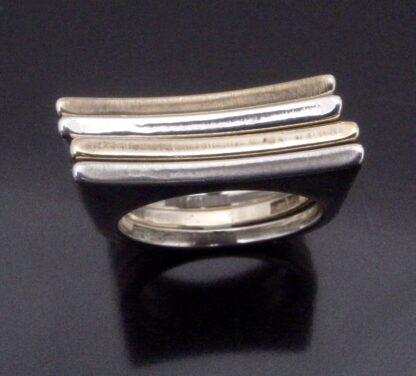 HB (maker untraced), set of four silver and silver gilt stacking rings, country of origin unknown, circa 1990 (Ref S+993) SOLD - Image 5