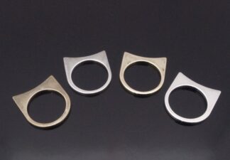 HB (maker untraced), set of four silver and silver gilt stacking rings, country of origin unknown, circa 1990 (Ref S+993) SOLD
