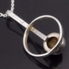 Kultaseppa Salovaara, tiger eye set silver pendant on a chain, Finland, circa 1975 (Ref S+1051) SOLD - Image 3