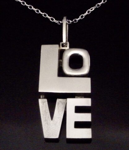 Kultakeskus Oy, silver 'Love' pendant on chain, Finland, 1974 (Ref S+1067) SOLD