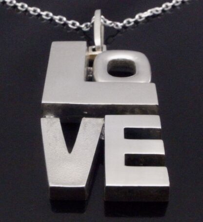 Kultakeskus Oy, silver 'Love' pendant on chain, Finland, 1974 (Ref S+1067) SOLD - Image 4