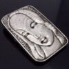 Jozef Fanjgold, female face embossed panel brooch, unmarked silver, Poland, circa 1950 (Ref S+1092) SOLD - Image 2