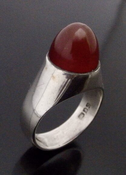 Peter Hammond Dollar, carnelian set silver ring, London 1973 (Ref S+1077) SOLD