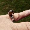 A.J Co (maker not known), tiger eye bead set silver ring, Birmingham 1972 (Ref S+1091) SOLD - Image 7
