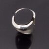Niels Erik From, black onyx set silver ring, Denmark, 1987 London import mark (Ref S+162) - Image 2
