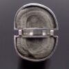 Jens Asby, double mini quartz drusy geode set silver ring, Denmark, 1972 London import marks (Ref S+695) - Image 4