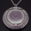 Albert Carter, antique enamelled silver powder compact pendant on chain, Birmingham 1919 (Ref S+1099HH) SOLD