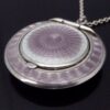 Albert Carter, antique enamelled silver powder compact pendant on chain, Birmingham 1919 (Ref S+1099HH) SOLD - Image 2